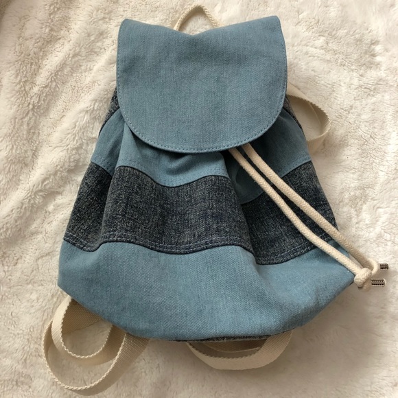 LA Hearts denim rucksack backpack - Picture 3 of 6